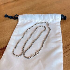 Vintage 1980s 925 Silver rope necklace